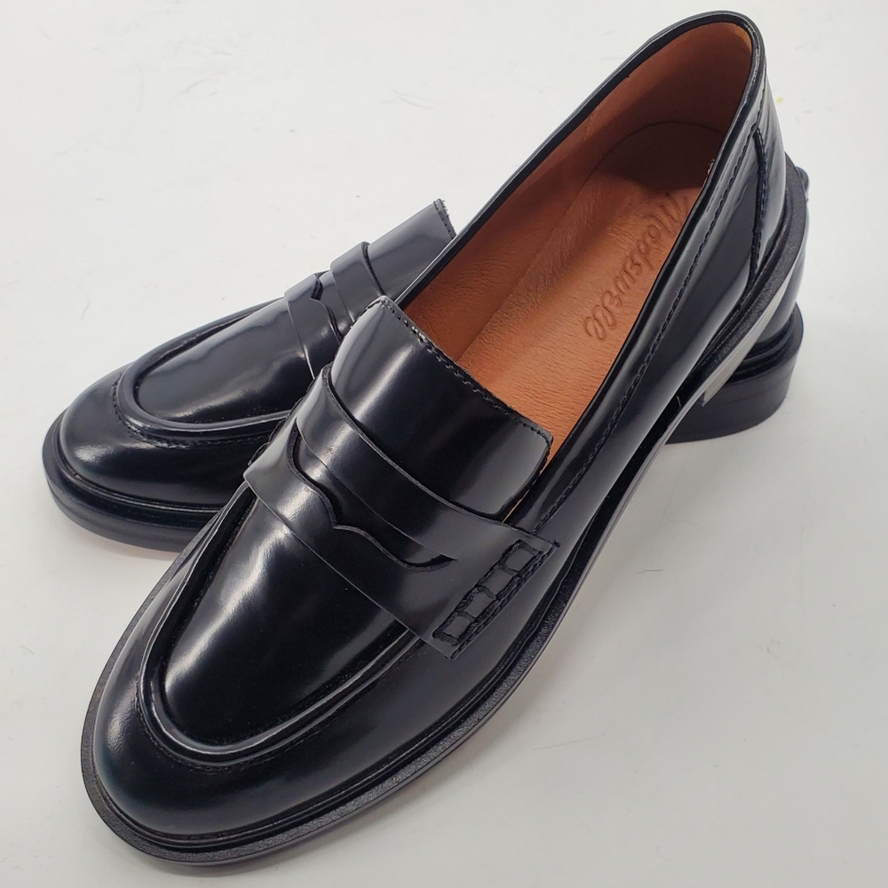Women's Madewell The Vernon Loafer in True Black Leather Size 8.5